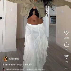 Anthropologie Women's White and Cream Skirt